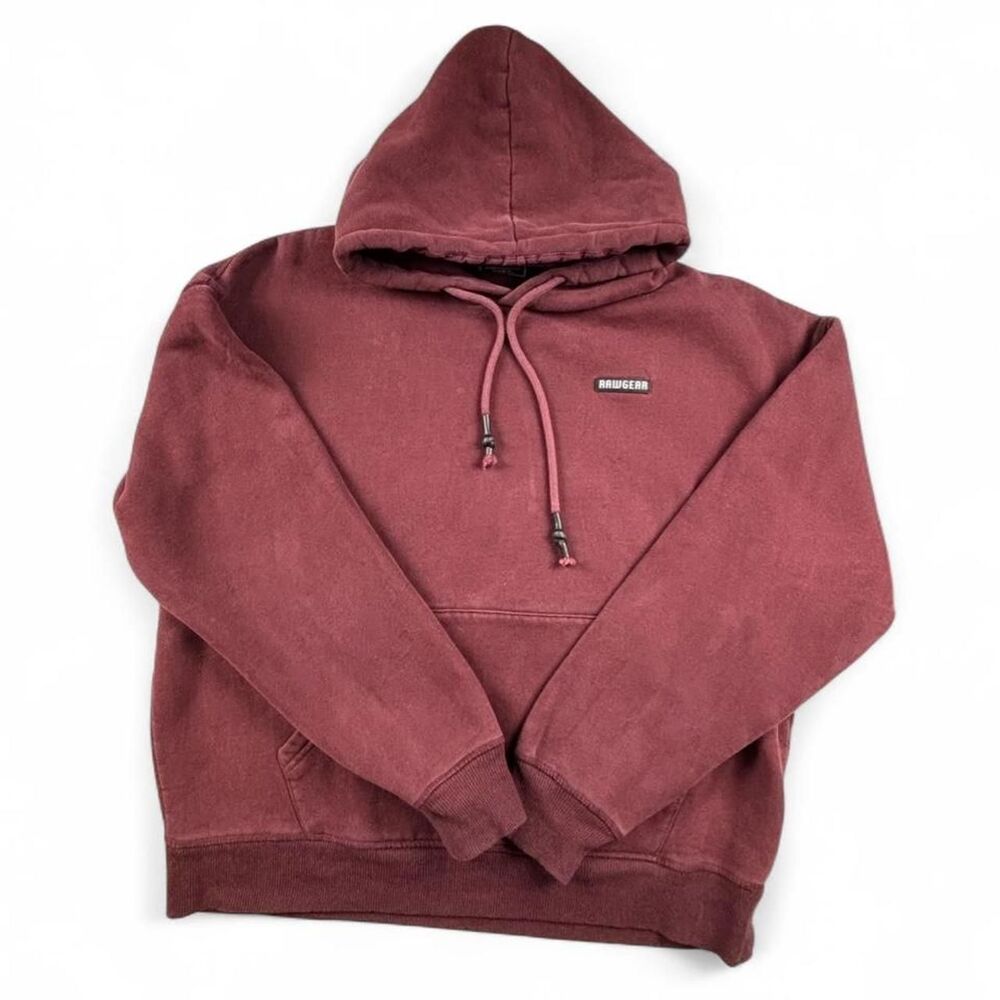 Rawgear Burgundy Heavyweight Pullover Hoodie Men’s Size Large Oversized Gym